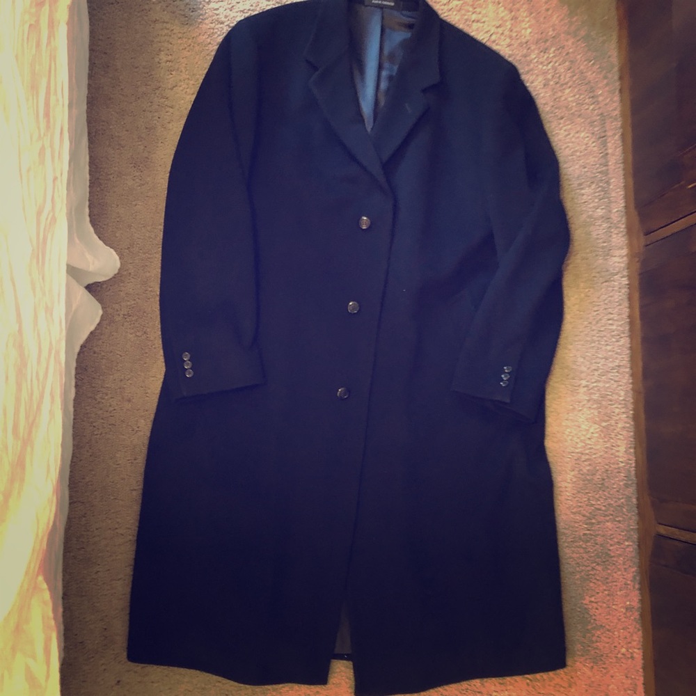 Men’s 52L Wool/Cashmere Black Pea Coat
